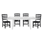 Redmond 5pcs Dining Set WHITE/BLACK CHAIRS