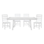 Redmond 5pcs Dining Set WHITE/WHITE CHAIRS