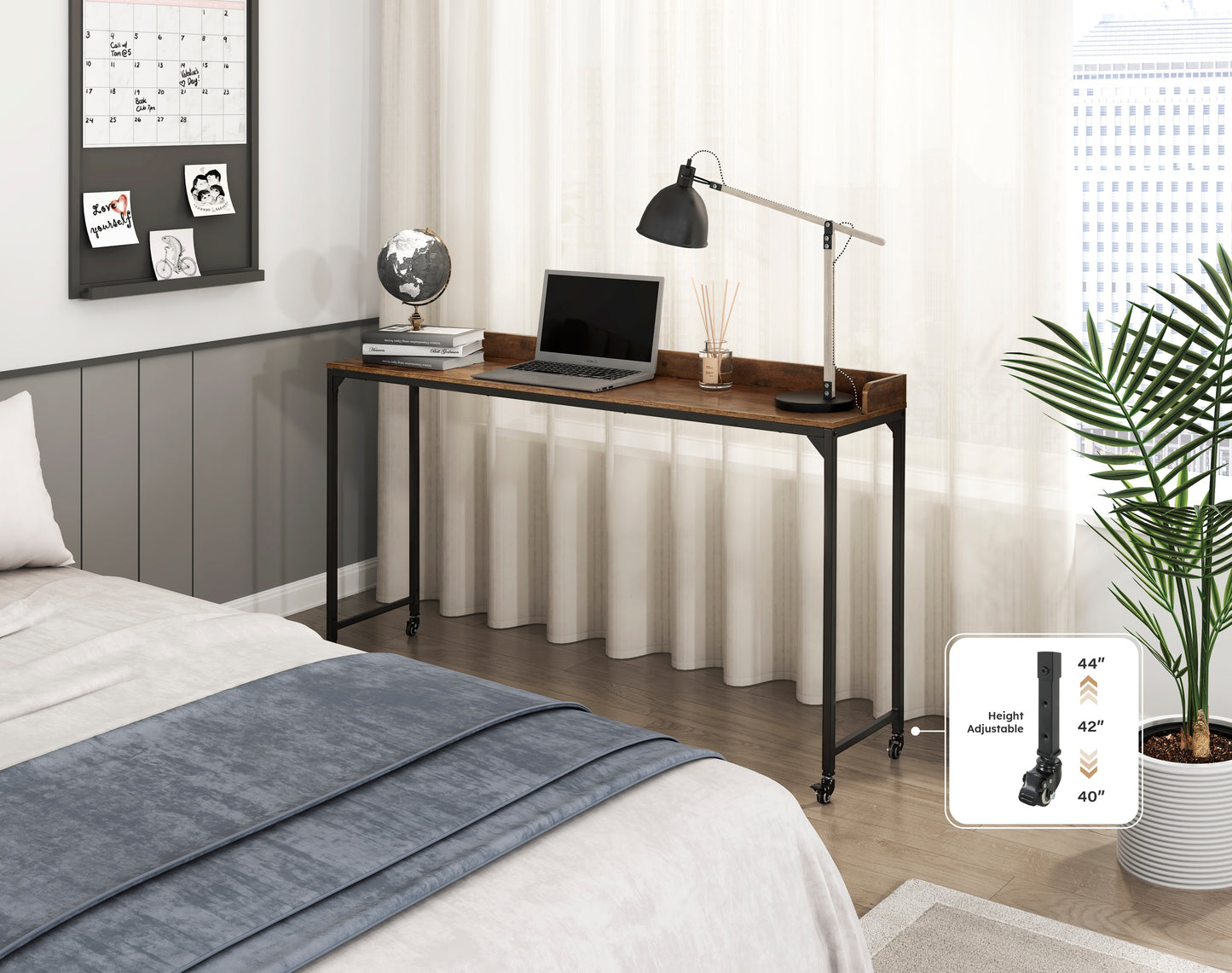 Sumter Over The Bed Desk RUSTIC BROWN