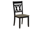 Ogden 5pcs Dinette Set-GREYWASH/ANTIQUE WHITE-BLACK CHAIRS