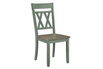 Ogden 5pcs Dinette Set-GREYWASH/ANTIQUE WHITE-TEAL CHAIRS