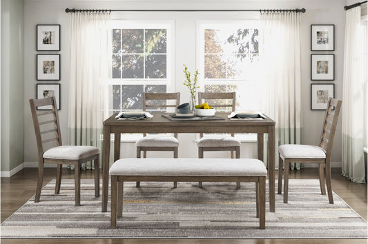 Emilia 6pcs Dinette Set - SOLD IN SET ONLY- LITE BROWN