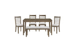 Emilia 6pcs Dinette Set - SOLD IN SET ONLY- LITE BROWN