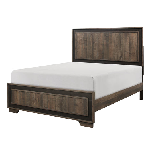 Ellendale Queen Bed RUSTIC MAHOGANY/DARK EBONY
