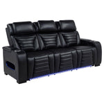Zuma Power Reclining Sofa BLACK VINYL
