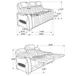 Zuma Power Reclining Sofa BLACK VINYL