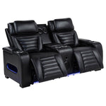 Zuma Power Reclining Loveseat W/ Bluetooth Speaker/Led BLACK VINLY