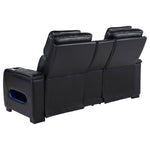 Zuma Power Reclining Loveseat W/ Bluetooth Speaker/Led BLACK VINLY
