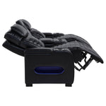 Zuma Power Reclining Loveseat W/ Bluetooth Speaker/Led BLACK VINLY