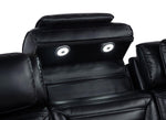 Zuma Power Reclining Loveseat W/ Bluetooth Speaker/Led BLACK VINLY