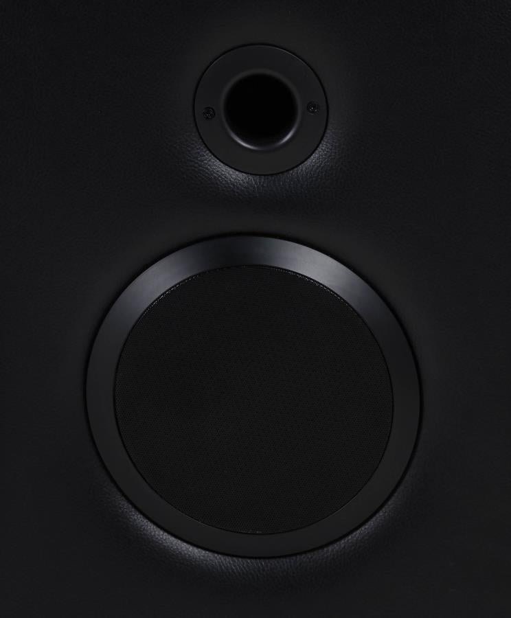 Zuma Power Reclining Loveseat W/ Bluetooth Speaker/Led BLACK VINLY