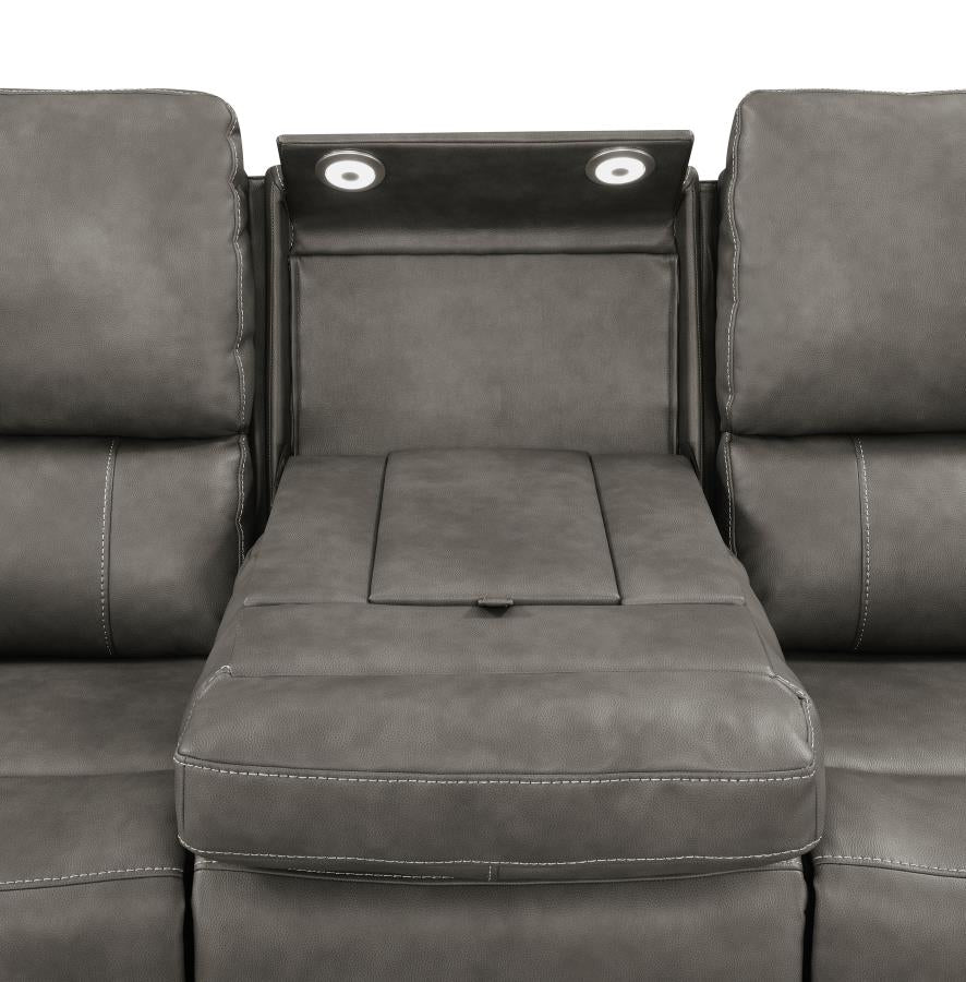 Brickson Triple Power Reclining Sofa CHARCOAL