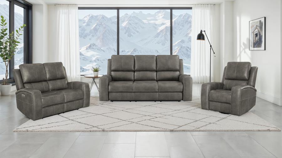 Brickson Triple Power Reclining Sofa CHARCOAL