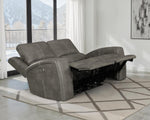 Brickston Triple Power Reclining Loveseat CHARCOAL VINLY