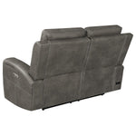 Brickston Triple Power Reclining Loveseat CHARCOAL VINLY