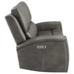 Brickston Triple Power Reclining Loveseat CHARCOAL VINLY