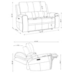 Brickston Triple Power Reclining Loveseat CHARCOAL VINLY