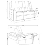 Brickson Triple Power Reclining Sofa GREY