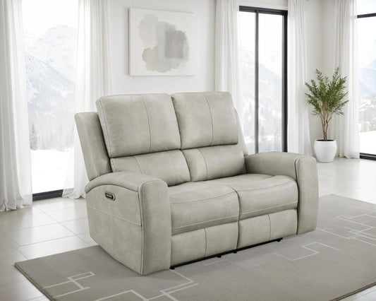Brickston Triple Power Reclining Loveseat GREY VINLY