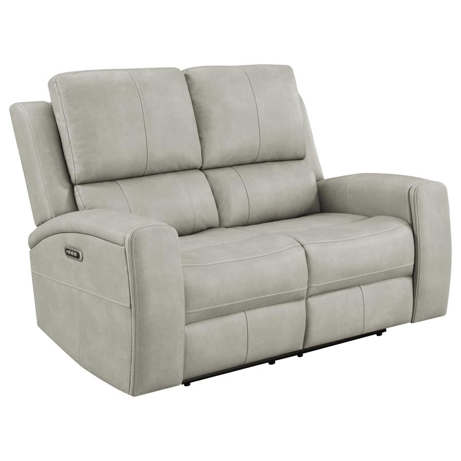 Brickston Triple Power Reclining Loveseat GREY VINLY