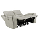Brickston Triple Power Reclining Loveseat GREY VINLY