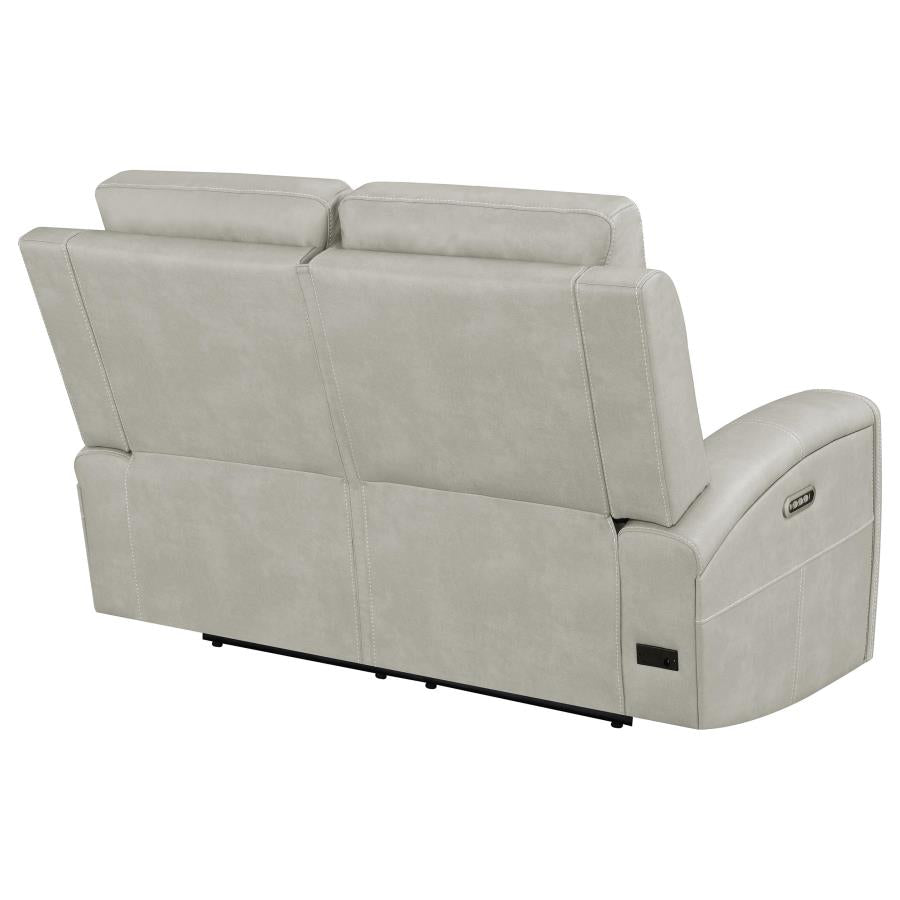 Brickston Triple Power Reclining Loveseat GREY VINLY