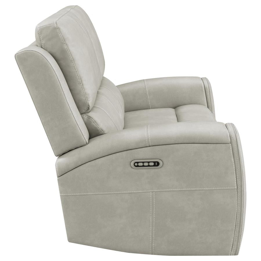 Brickston Triple Power Reclining Loveseat GREY VINLY
