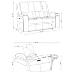 Brickston Triple Power Reclining Loveseat GREY VINLY