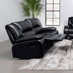 Camilla Reclining Loveseat BLACK VINLY