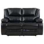 Camilla Reclining Loveseat BLACK VINLY