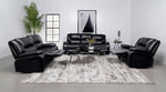 Camilla Reclining Loveseat BLACK VINLY