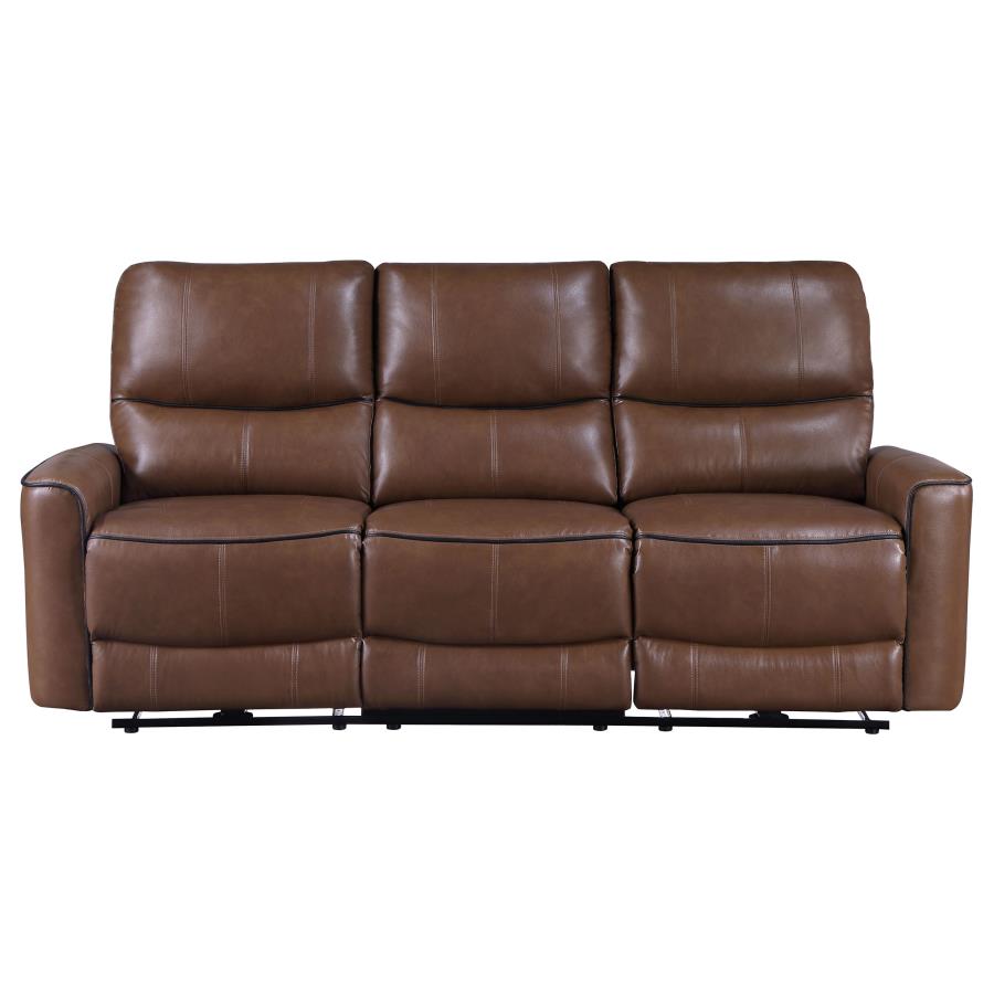 Greenfield Reclining Sofa SADDLE BROWN