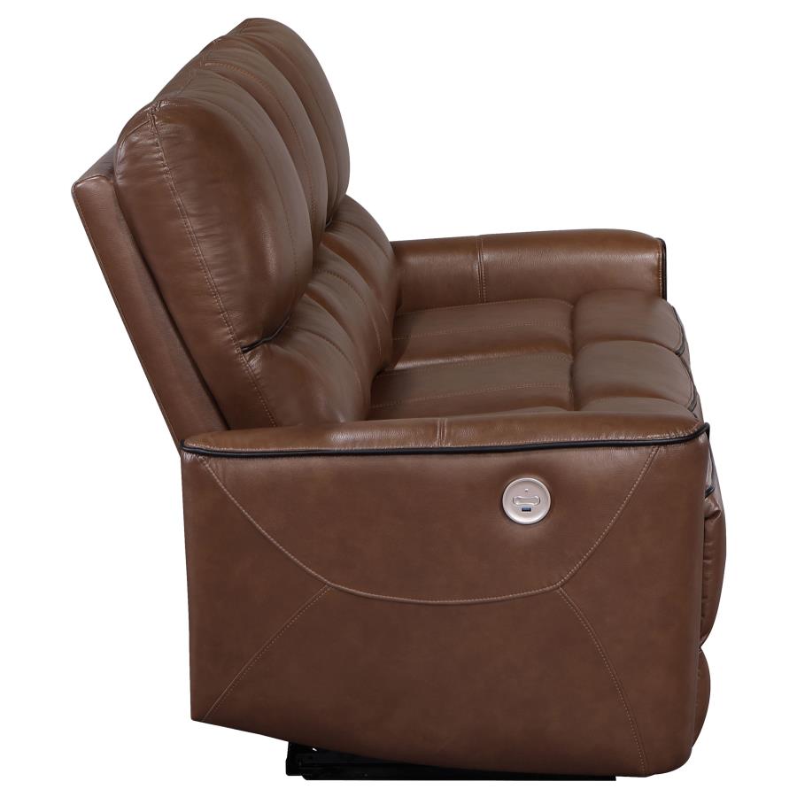 Greenfield Reclining Sofa SADDLE BROWN