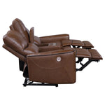 Greenfield Power Reclining Loveseat SADDLE BROWN