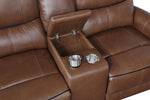 Greenfield Power Reclining Loveseat SADDLE BROWN