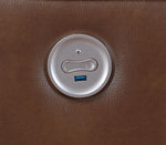 Greenfield Power Reclining Loveseat SADDLE BROWN