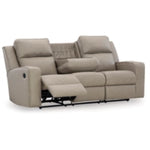 Lavenhorne REC Sofa w/Drop Down Table PEBBLE