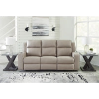 Lavenhorne REC Sofa w/Drop Down Table PEBBLE