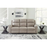 Lavenhorne REC Sofa w/Drop Down Table PEBBLE