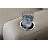 Lavenhorne REC Sofa w/Drop Down Table PEBBLE