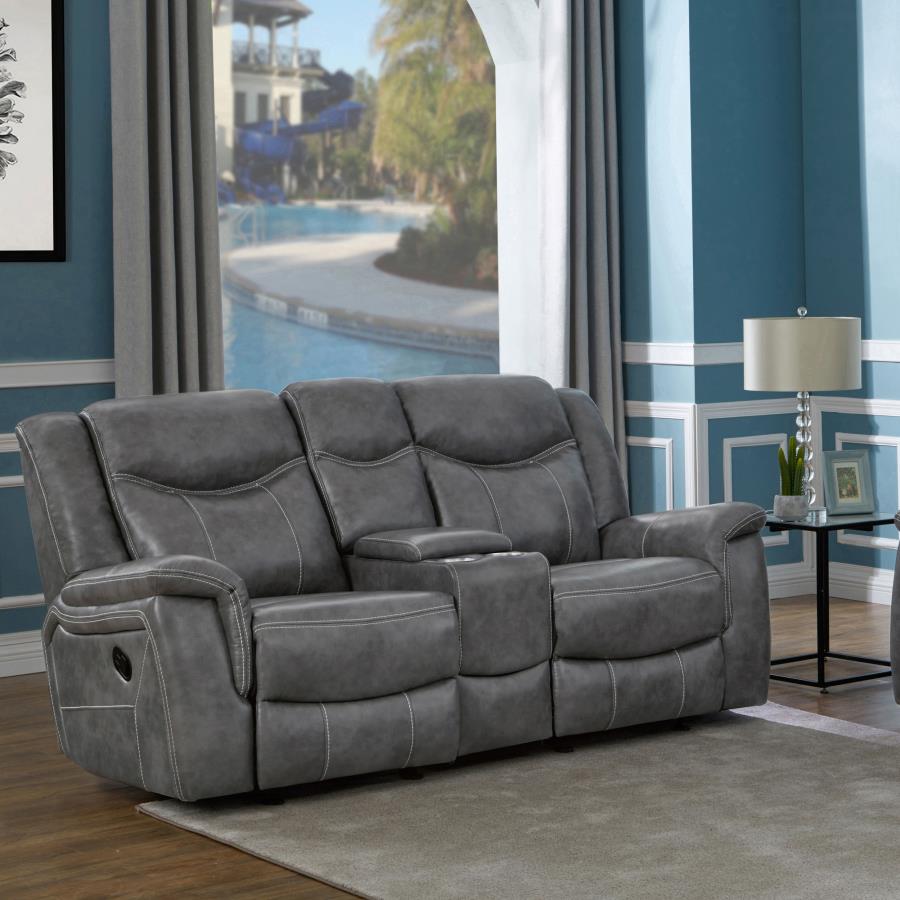 Conrad Glider Reclining Loveseat GREY VINLY