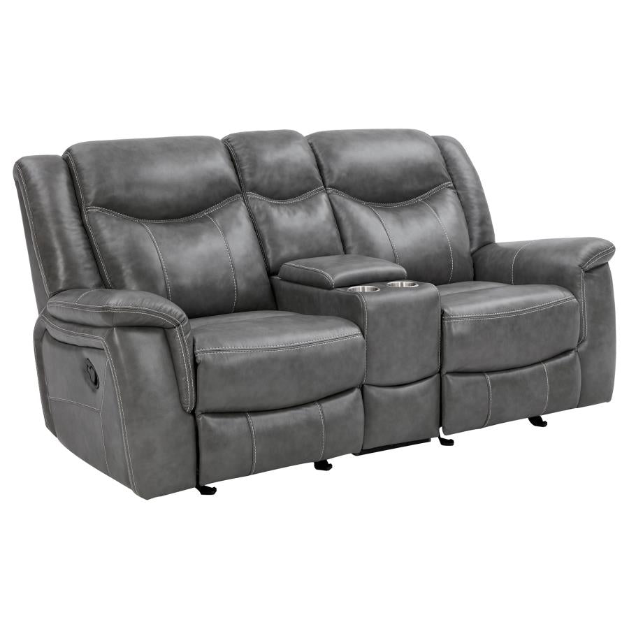 Conrad Glider Reclining Loveseat GREY VINLY