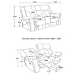 Conrad Glider Reclining Loveseat GREY VINLY