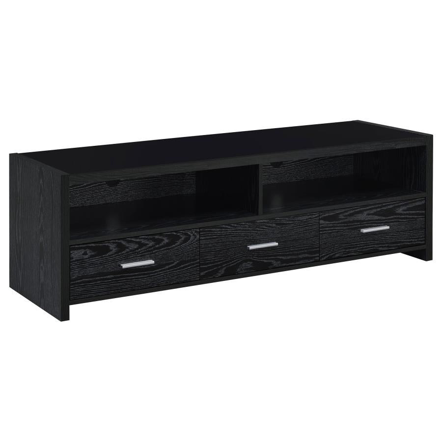ALTON 3-DRAWER ENGINEERED WOOD 61-INCH TV STAND BLACK OAK