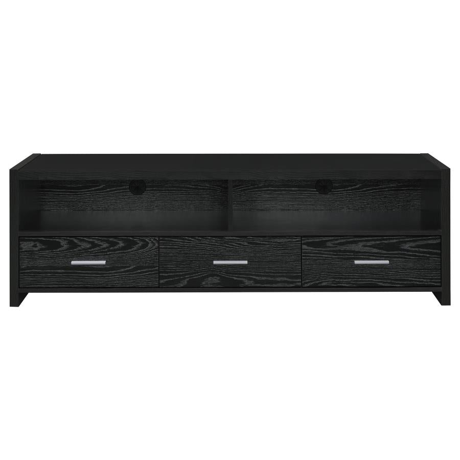 ALTON 3-DRAWER ENGINEERED WOOD 61-INCH TV STAND BLACK OAK