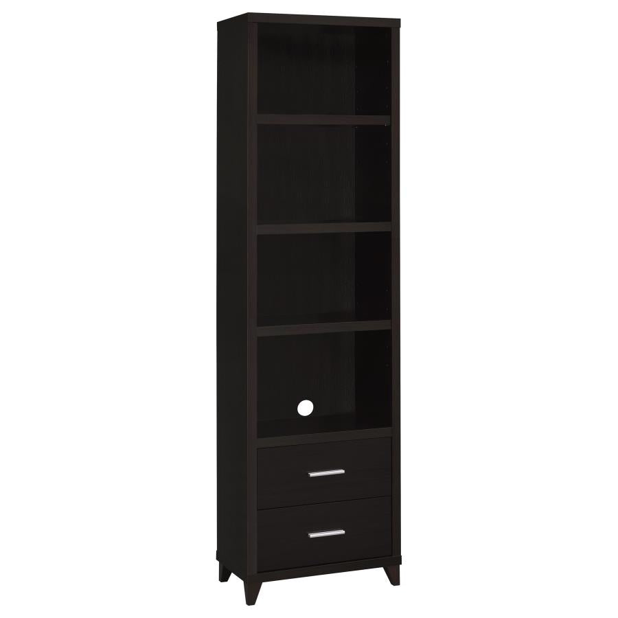 LEWES 4-SHELF ENGINEERED WOOD MEDIA TOWER CAPPUCCINO