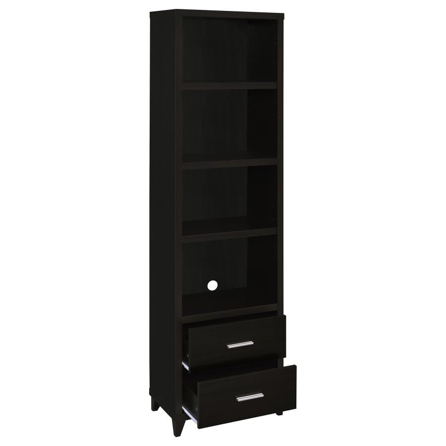 LEWES 4-SHELF ENGINEERED WOOD MEDIA TOWER CAPPUCCINO