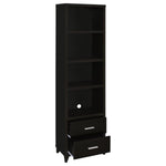 LEWES 4-SHELF ENGINEERED WOOD MEDIA TOWER CAPPUCCINO