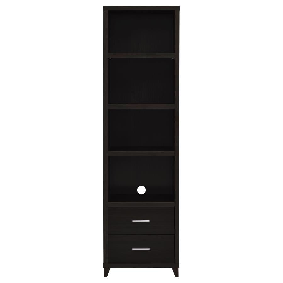 LEWES 4-SHELF ENGINEERED WOOD MEDIA TOWER CAPPUCCINO