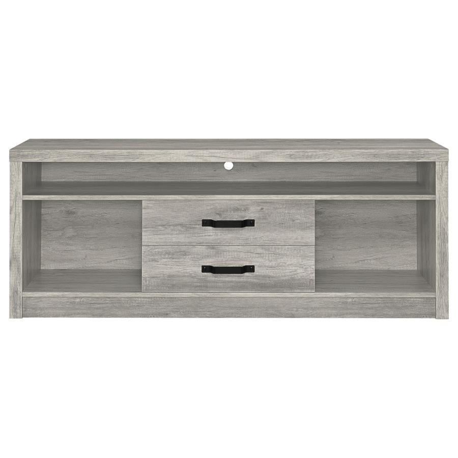 BURKE 2-DRAWER ENGINEERED WOOD 59-INCH TV STAND GREY DRIFTWOOD